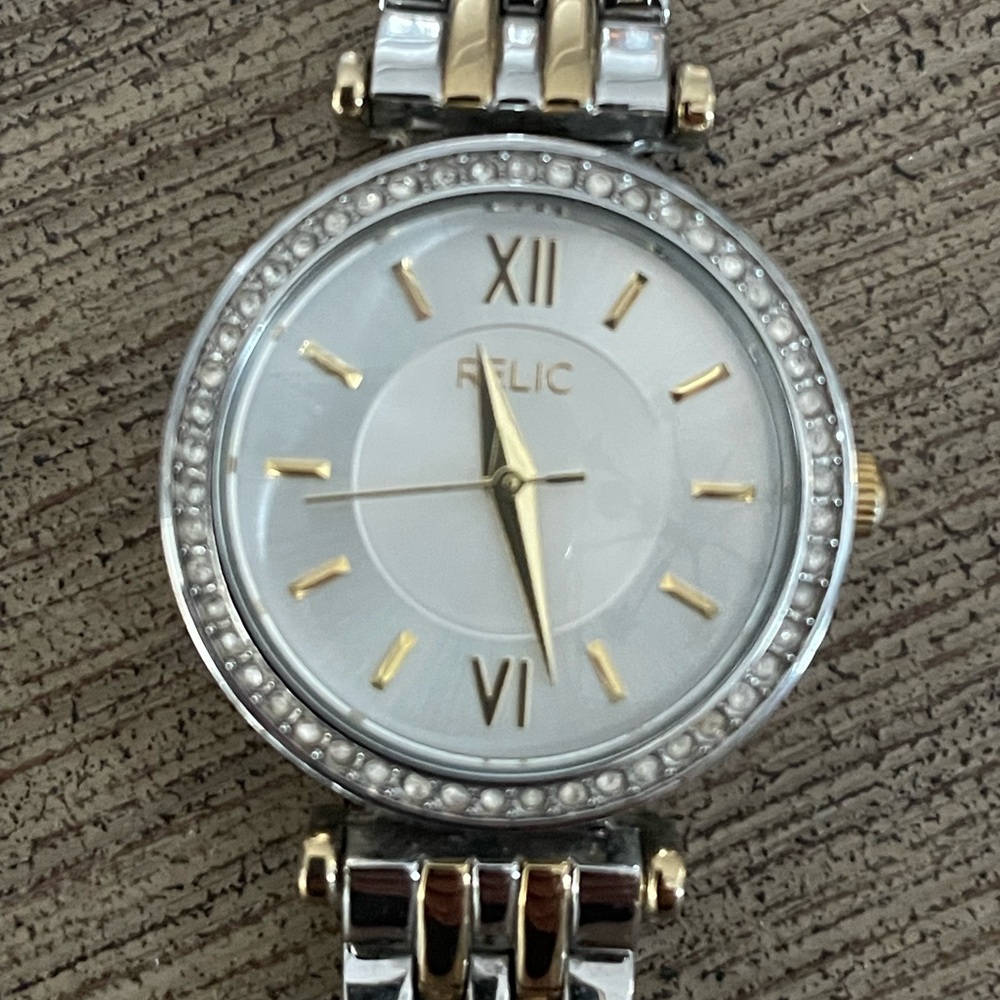 Relic Two-Tone Silver and Gold Watch